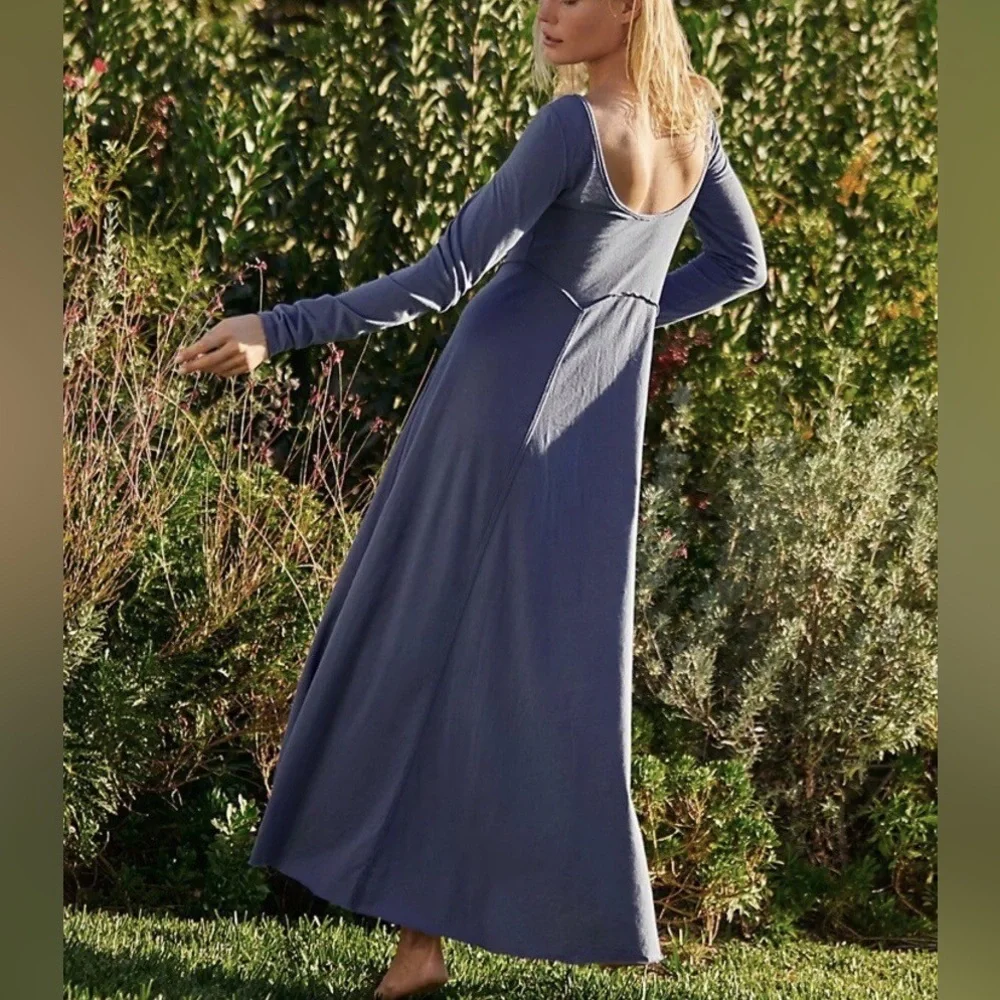 Free People Daybreak Maxi Cream Long Sleeve Size S - Picture 2 of 8